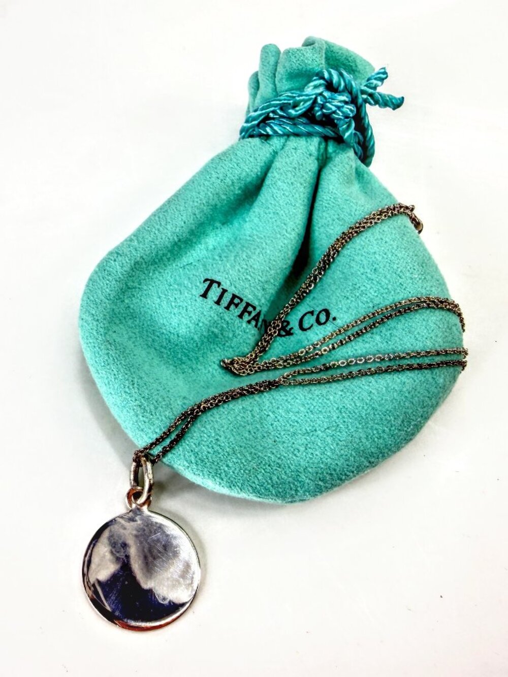 Classic Tiffany & Co. Elsa Peretti round disc pendant necklace in sterling silve